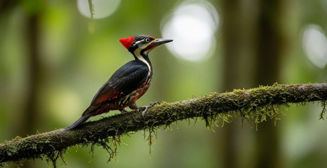 Pic de Guadeloupe sur une branche en gros plan.