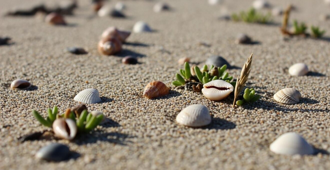 Plage sauvage ensoleillée et déserte de l'île de la Désirade avec sable clair et végétation naturelle