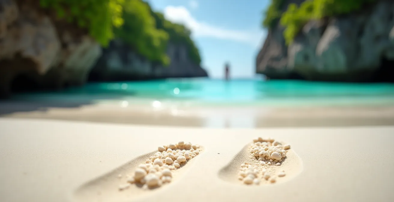 Crique déserte aux eaux turquoise bordée de cocotiers en Guadeloupe