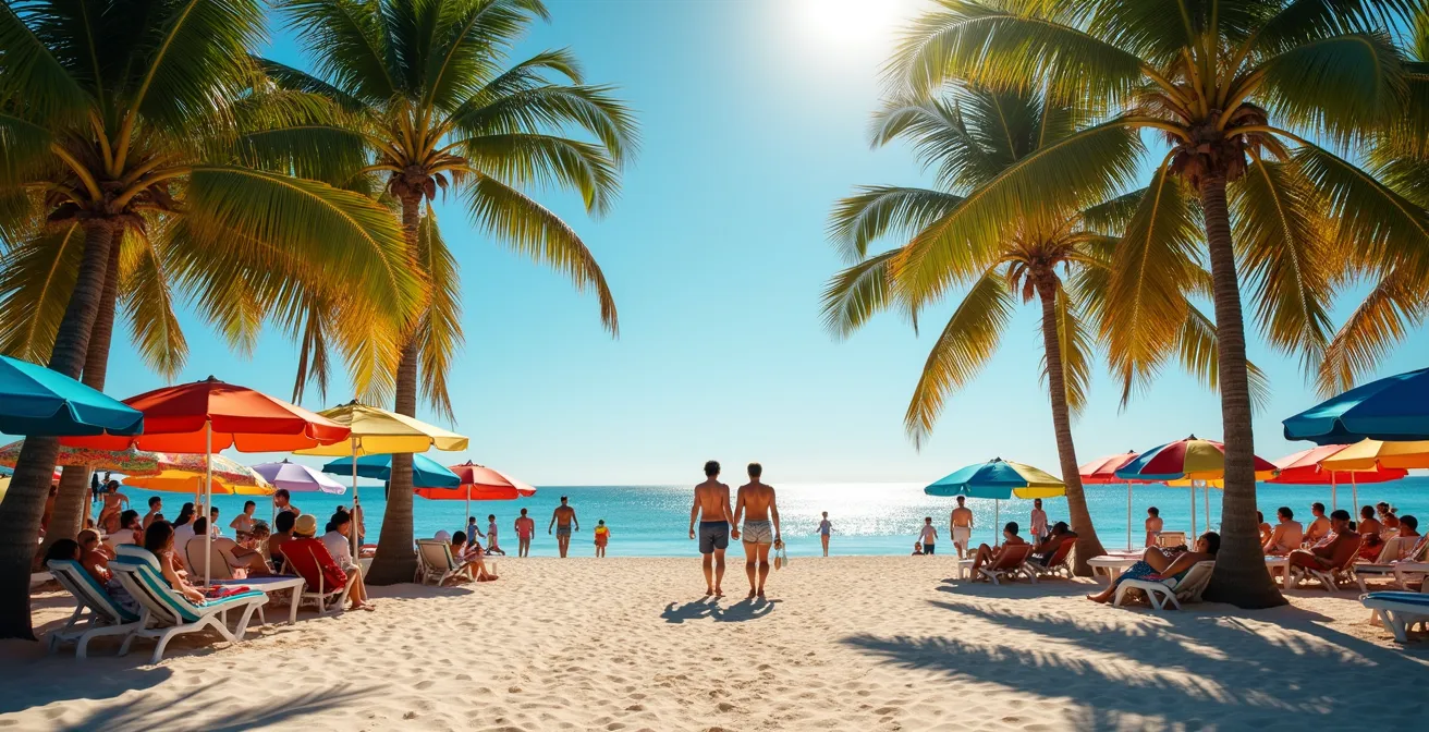 Comparaison visuelle d'une même plage guadeloupéenne en haute et basse saison